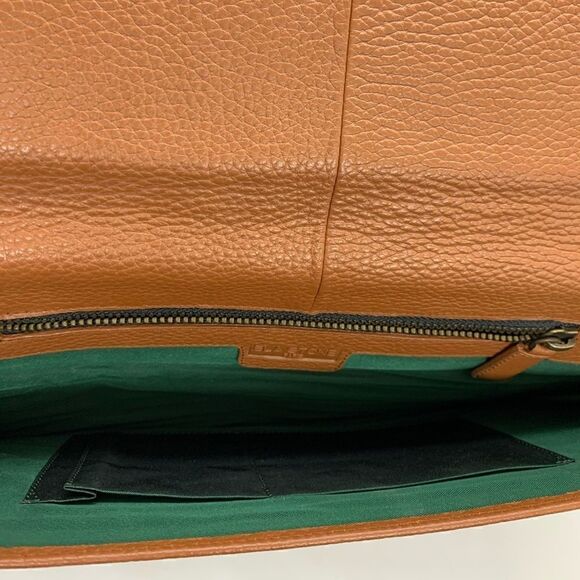 ELA STONE Paris Grained Cognac Leather Clutch - Picture 8 of 11